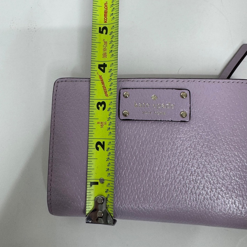 Kate Spade New York Lavender Purple Pebbled Leather Bifold Wallet ID Window - Picture 10 of 10